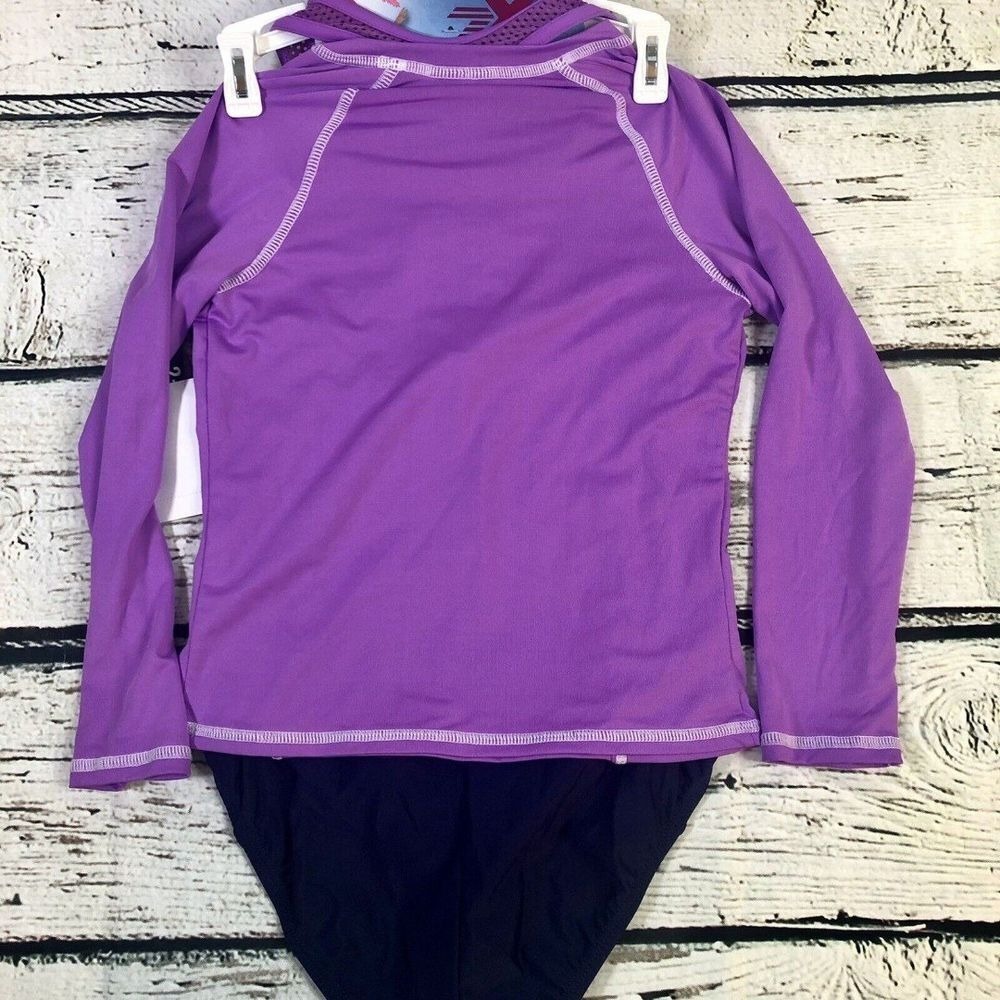 Zero Exposure‎ Swim Set Youth Girls Long Sleeve Rash Guard Swimsuit [10-12] NEW - Picture 5 of 5